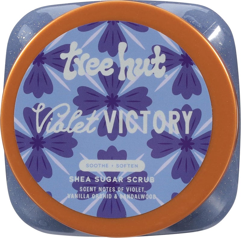 Treehut Violet Victory Shea Sugar Scrub, Exfoliating, Hydrating & Moisturizing Body Scrub with Shea Butter & Natural Oils, Smooth & Soften Skin, Polishing Exfoliant for Radiant Skin, 18 oz - Image 2